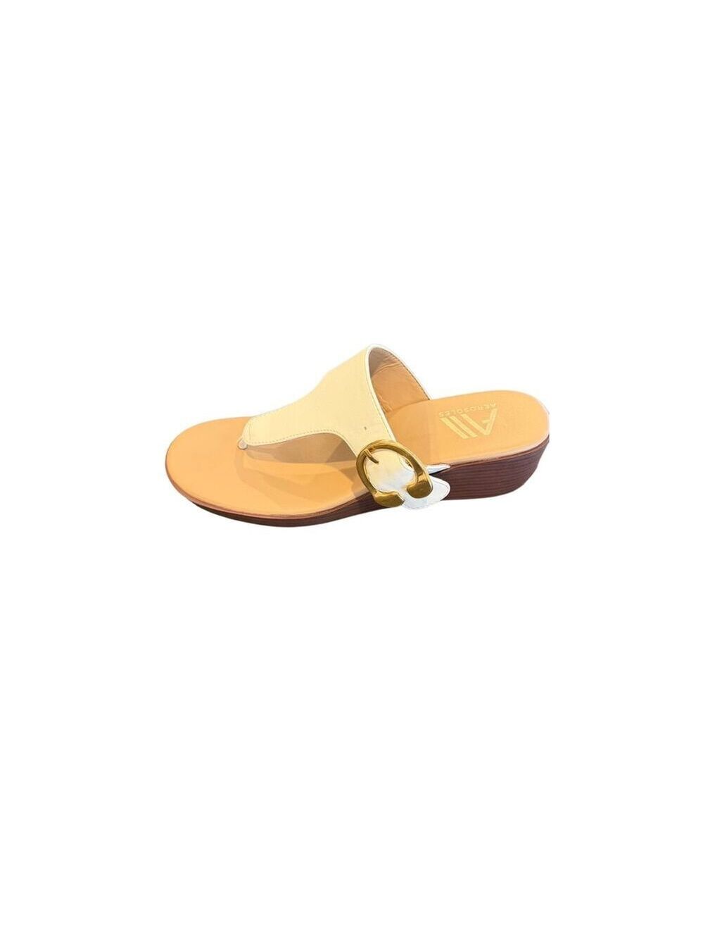 Aerosoles Izola Wedge Sandals Gold Buckle size 8.5 - Picture 7 of 10